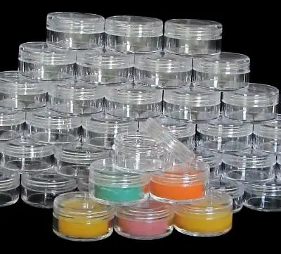 Plastic Cosmetic Jars Empty Beauty Lip Containers Clear Lid 10 Gram Ml (500)5067 • $315.95