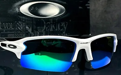 NEW* Oakley FLAK JACKET 2.0 WHITE W POLARIZED Galaxy JADE Sunglass 9188 • $148.87