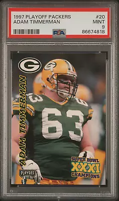 1997 ADAM TIMMERMAN Playoff Packers Super Bowl XXXI Rookie RC #20 PSA 9 • $60