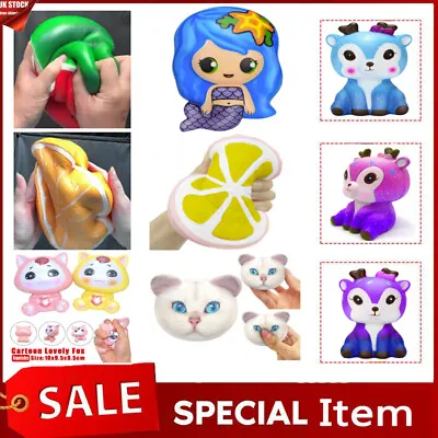 $13.69 • Buy Jumbo Squeeze Kawaii Deer Lemon Mermaid Squishies Toy Stress Relief Gift Toys AU