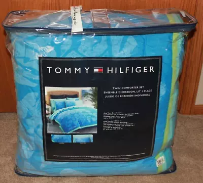 Tommy Hilfiger TWIN Cotton Comforter Set With Sham - Santa Cruz MBL - 63x86  NEW • $75.50