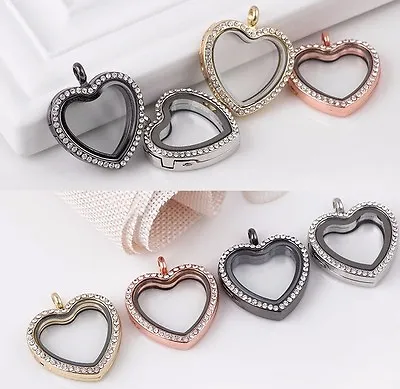 New Fashion Living Memory Magnetic Peach Heart Floating Lockets Pendant Charms • $7.59
