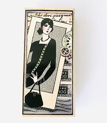 Wood Rubber Stamp 1920s Flapper Girl Vintage Fashion  Italian Style  Artprints • $7.99