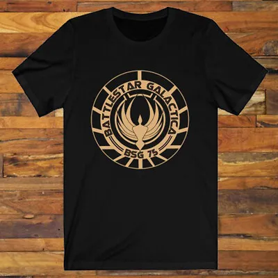 Battlestar Galactica Logo BSG 75 TV Series Men's Black T-Shirt S-3XL • $17.90