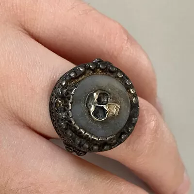 Authentic 1700s Sterling Silver Russian Momento Mori Ring • $250