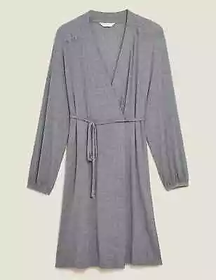 M&S Rosie Dressing Gown Wrap Robe Cover Up Charcoal Size M BNWT • £13.95