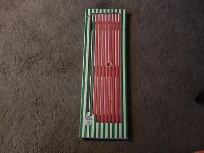 VTG Colonial Candles Of Cape Cod Box Of 12 Flower Taper Skinny 15  RED GREEN • $15