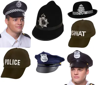 Police Hat US Cop WPC Police Officer Policeman Fancy Dress Mens Ladies Cap • £4.99