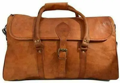 £45.88 • Buy Genuine Best Seller Leather Holdall Travel Weekend Cabin Sports Duffel Bag Tan