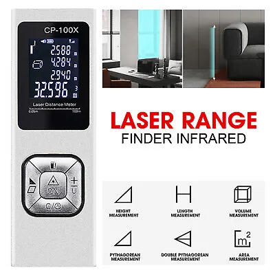 100M Mini Digital LCD Laser Distance Meter Rangefinder Measure Range Finder Tool • $25.65