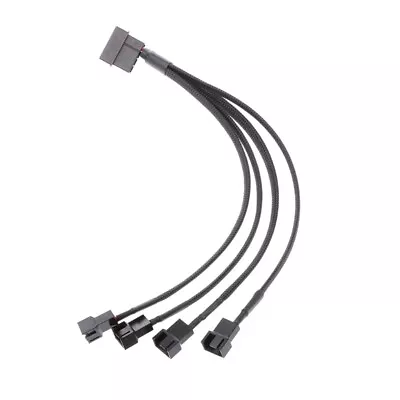 1 To 4 3-Pin/4-Pin PWM Sleeved Fan Extension Adapter Cable To 4pin CPU Fan Cable • £6.04