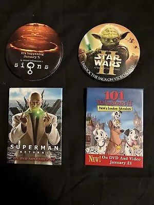 Superman Returns-Star Wars- 101 Dalmatians-Signs DVD Buttons Pins • $14.95