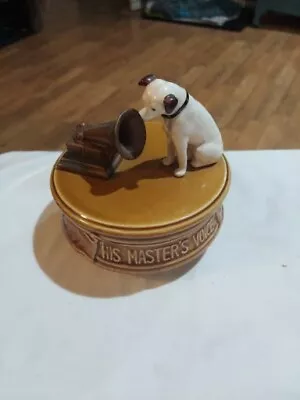 Vintage RCA Phonograph NIPPER HIS MASTER'S VOICE CERAMIC Music Box Works Rare ! • $85