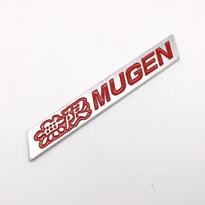 2x RED JDM Mugen Aluminum Emblem Badge Sticker SAME SIDE Logo • $10.99