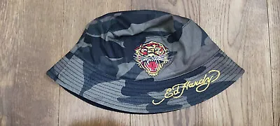 Ed Hardy Christian Audigier Tiger Camo Black Reversible Bucket Hat • £19.99