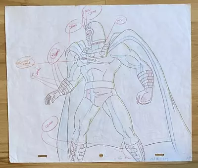 Marvel X-Men Original Production Drawing 1990s Animated Series Magneto • $125