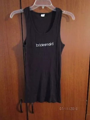 Bridesmaid Black Tank Top Sz XL 100% Cotton Bust 30 35 Length 26 Inches  • $3.62