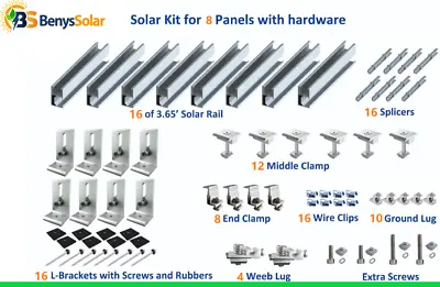 Solar Rail  Kit For Mounting 8 Panels  • $340