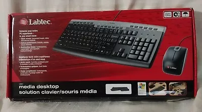 Labtec Media Desktop PS/2 Wired Keyboard & Mouse 967525-0403 New In Box 2005 • $24.95