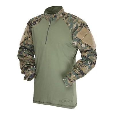 Tru-Spec Woodland Digital/Olive Dr 1/4 Zip TRU Combat Shirt 65/35 Poly/Cotton RS • $67.95