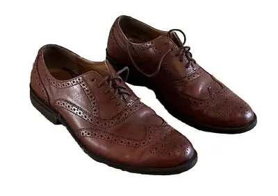 GH Bass Mens Shoes UK 7.5 Brown Dress Nicholas Wingtip Oxford Leather Uppers • £29.95