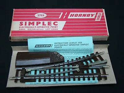 Hornby Dublo 2753 Simplec Electrically-operated Switch Point L/h - Boxed • £9.95