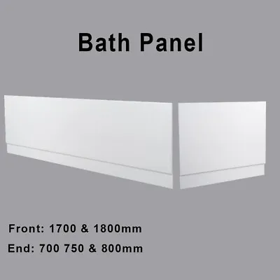 Gloss White Modern Bathroom MDF Wooden Bath Adjustable Front Side End Panel • £30.99