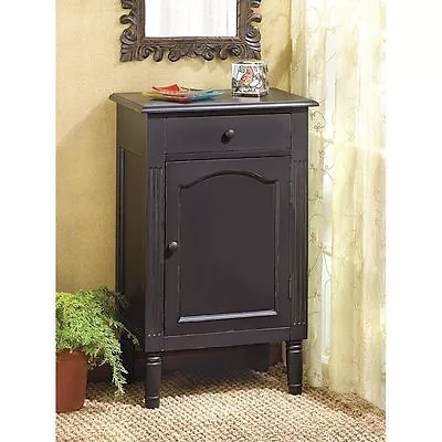 $154.95 • Buy Distressed Black Finish Wood Bathroom Cabinet,night Stand, End Table