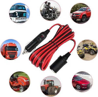 5M Car Cigarette Lighter 12V Extension Cable Adapter Socket Charger Lead New UK • £3.09