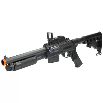 PUMP ACTION SPRING AIRSOFT SHOTGUN GUN W/ LASER SIGHT & RED DOT SCOPE 6mm BBs BB • $14.95