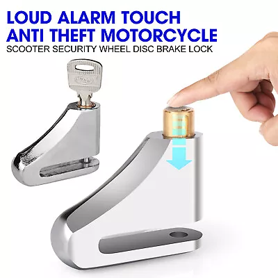 Loud Alarm Touch Anti Theft Motorcycle Scooter Security Wheel Disc Brake Lock JZ • $13.29