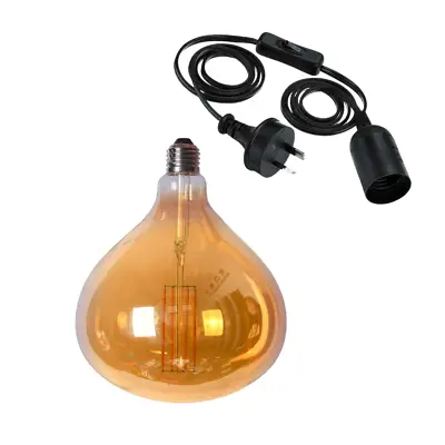$75.99 • Buy Pear Edison LED Light Globe & Power Cord Plug In 1.8m E27 4 Watt Bulb 20cm