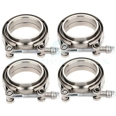 4 X 2.5  Universal Zinc Plated Iron V-Band Turbo Pipe Exhaust Flange Clamp • $38.55