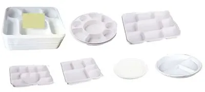 £10.59 • Buy Compartment Plastic Dinner Plates 50 Pcs Party Home Food Disposable Section Tray