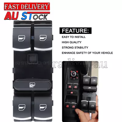 Master Power Window Switch For VW Golf MK5 MK6 Passat B6 EOS Jetta 5ND959857 AU • $20.99