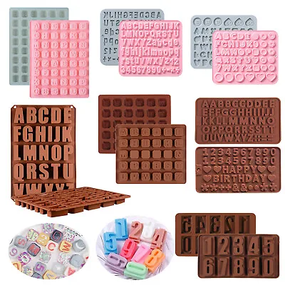 £2.79 • Buy Silicone Chocolate Mould Alphabet Number Note Candy Cookie Ice Cube Tray Mold