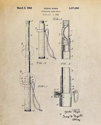$2.80 • Buy Turnip Designs Night Stick Patent Poster 10  X 8  Police Officer Gift