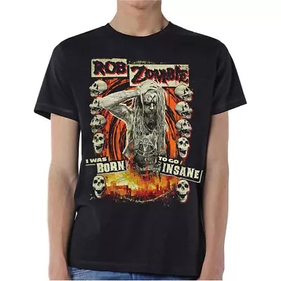 Rob Zombie 'Born To Go Insane' Black T Shirt - NEW • £15.49