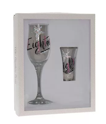 Pink Holo Flute Shot Glass - Birthday Gift 18th 21st Celebration • £26.88