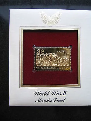 1995 WWII Manila Freed Gold Stamp Replica World War II Golden Cover • $6.99
