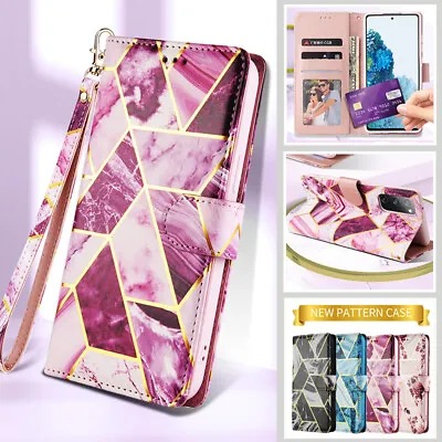 $14.79 • Buy For Samsung S22 S21 S20 FE Ultra S10 S9 8 Plus Marble Leather Wallet Case Cover