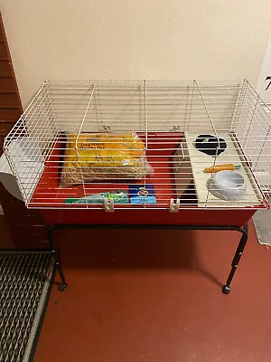 Large Indoor Rabbit Or Guinnea Pig Cage With Stand + More Items FERPLAST • £40