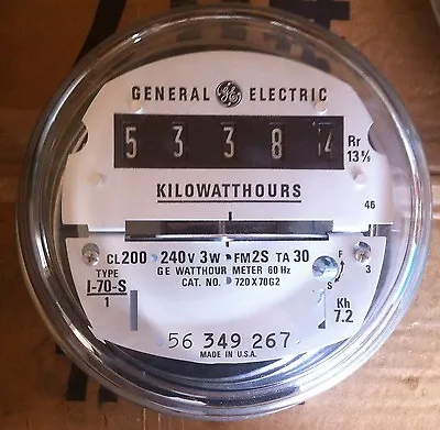 Ge- Electric Watthour Meter (kwh) - Type I70s I-70s Ez Read 240v 200a • $29.49