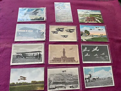 Mostly US Military Aviation 1915-40s WW1/2 Era  Postcards Lot Of 12 • $33.70