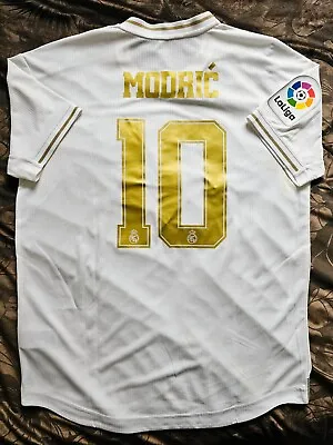 Real Madrid #10 Luka Modric AUTHENTIC Adidas 2019/2020 Home Kit Jersey *L* Shirt • $145