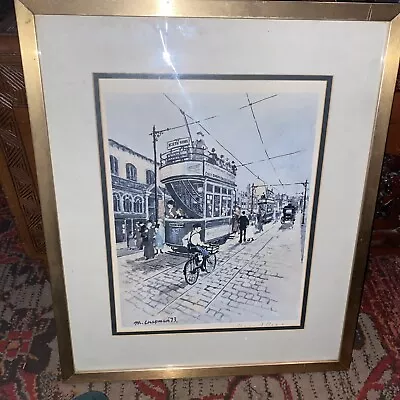 Margaret Chapman Limited Edition  Print Signed Depicting Tram Scene Framed • £40