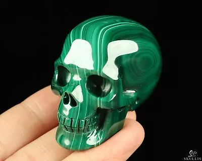 Gemstone 2.2  Malachite Hand Carved Crystal Skull Realistic Crystal Healing • $169