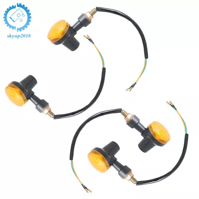 For Yamaha Kawasaki Honda 4X Motorcycle Turn Signals Blinker Light Black Amber • $11.48