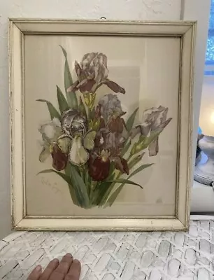 Print Paul De Longpre 1800s Artist Rare Vintage Original Frame Glass Signed • $94.99