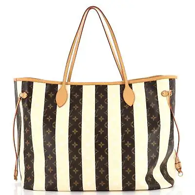 $2893 • Buy Louis Vuitton Neverfull Tote Limited Edition Monogram Rayures XL Neutral, Print